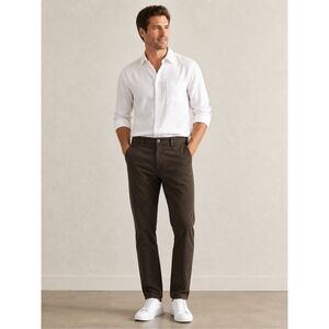 Johnston & Murphy Pants 36x32 Brown Pima Cotton Flat Front Casual #718